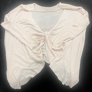 Free People Light Pink Open Twist Back Sweater